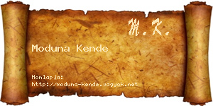 Moduna Kende névjegykártya